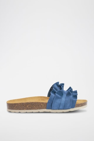 Mules em nobuck Sofia - Azul