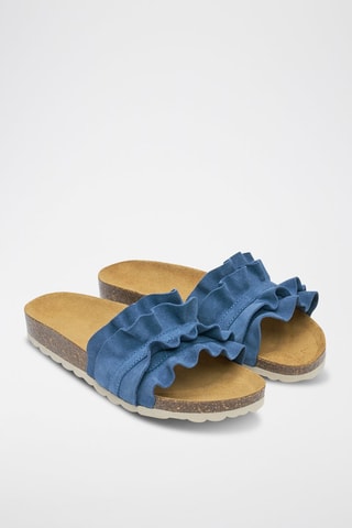 Mules em nobuck Sofia - Azul