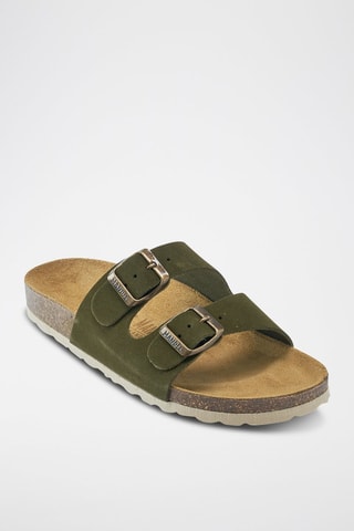 Mules em nobuck Gema - Verde-escuro