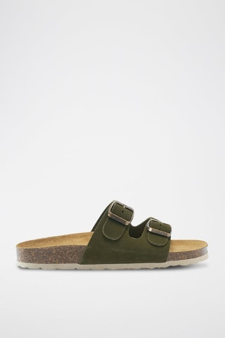 Mules em nobuck Gema - Verde-escuro