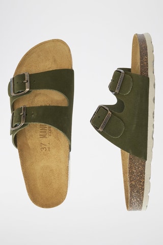 Mules em nobuck Gema - Verde-escuro