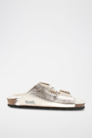 Mules de couro Alberto - Cinzento