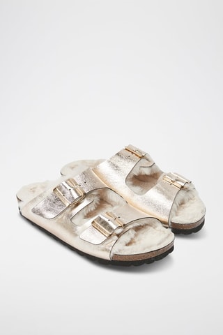 Mules de couro Alberto - Cinzento