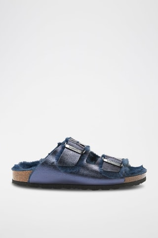 Mules de couro Alberto - Azul-marinho