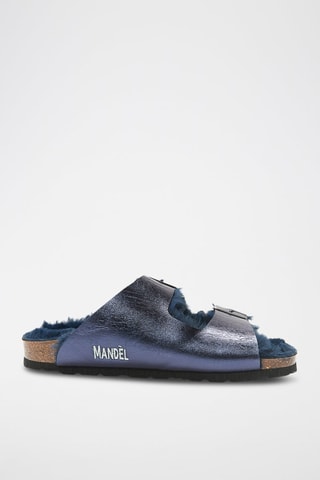 Mules de couro Alberto - Azul-marinho