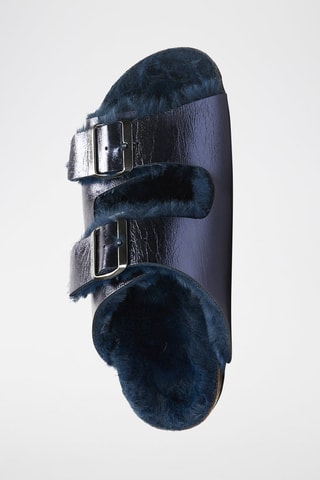 Mules de couro Alberto - Azul-marinho