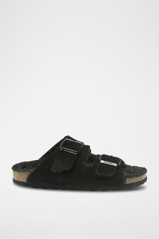 Mules de couro Alberto - Preto