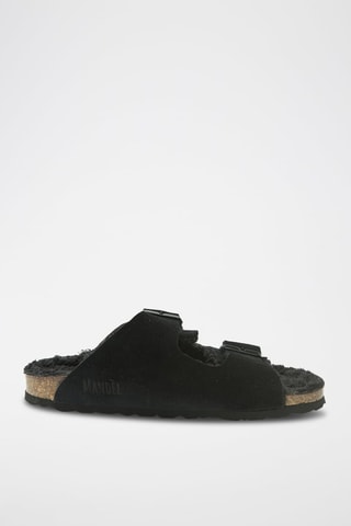 Mules de couro Alberto - Preto