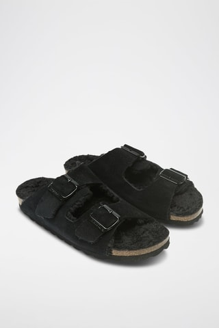 Mules de couro Alberto - Preto