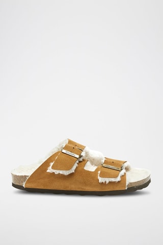 Mules de couro Alberto - Castanho