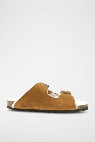 Mules de couro Alberto - Castanho