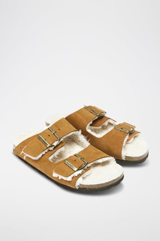 Mules de couro Alberto - Castanho