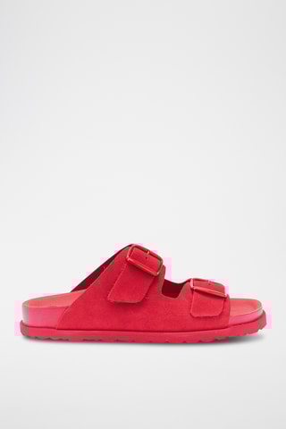 Mules em nobuck Ana - Vermelho
