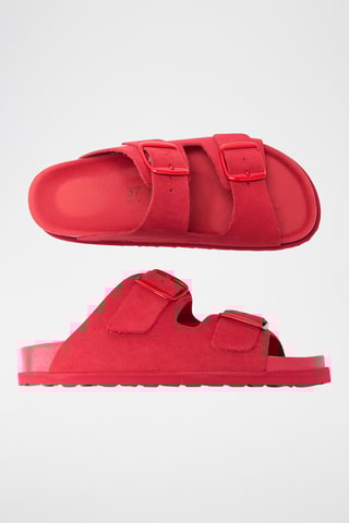 Mules em nobuck Ana - Vermelho