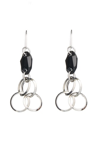 Boucles d’oreilles ornées de cristaux Swarovski OP- Hollywood - Argenté et noir
