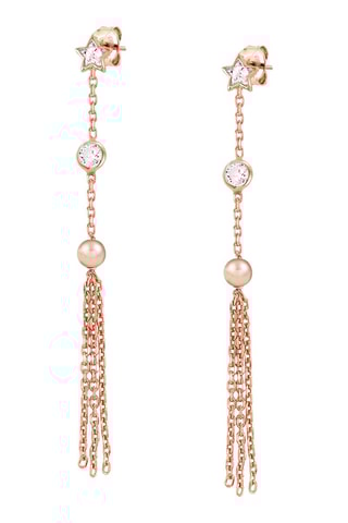 Boucles d'oreilles Bella Argent plaqué or rose et cristaux véritables