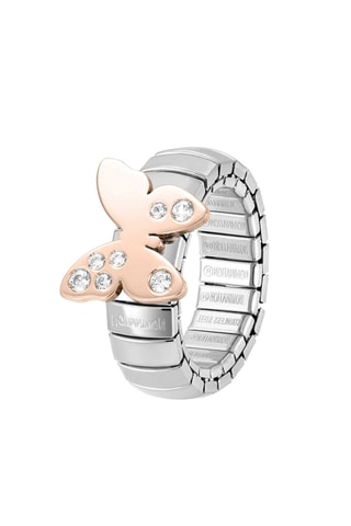 Bague Butterfly - Argente et blanc