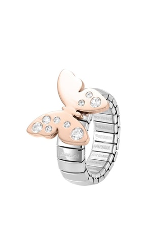 Bague Butterfly - Argente et blanc
