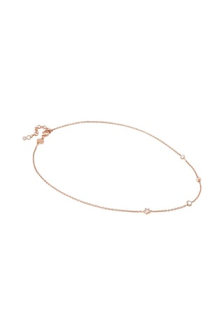 Collier Bella Argent plaqué or rose et cristaux véritables
