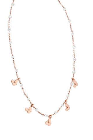 Collier Mon Amour Argent plaqué or rose et perles fines