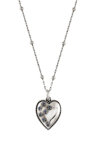 Collier Rock in Love Argenté et bleu