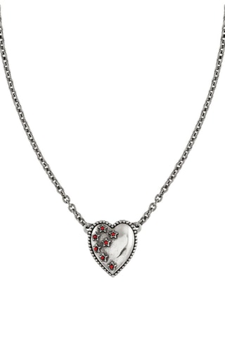 Collier Rock in Love Argenté et rouge