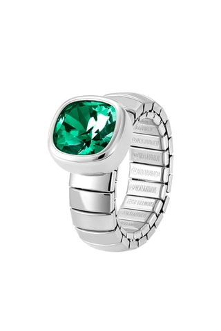 Bague Op-chic - Argenté et vert émeraude