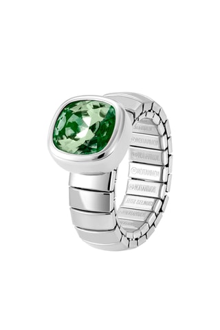 Bague Op-chic - Argenté et vert olive