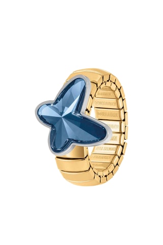 Bague Butterfly - Doré et bleu cobalt