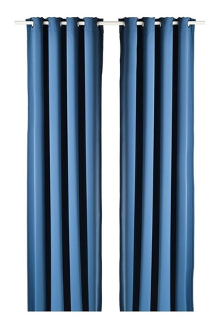 2 cortinados Halkali 250 - Azul - 145 x 250 cm