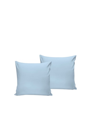 2 fronhas em algodão 60 fios/cm² - Azul-claro