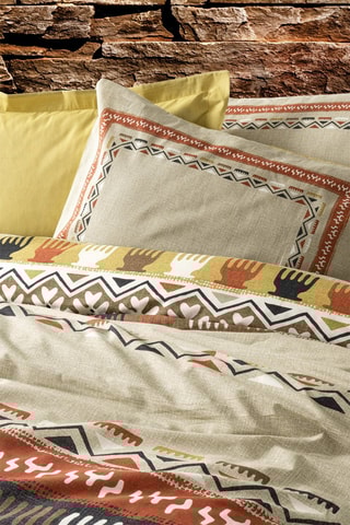 Conjunto de edredão em algodão 145 fios/cm² Amarelo e bege