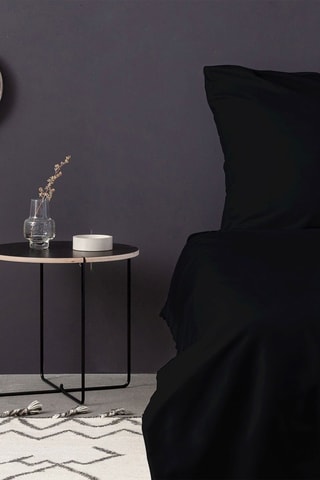 Conjunto de edredão em algodão cetim - 125 g/cm² - Preto