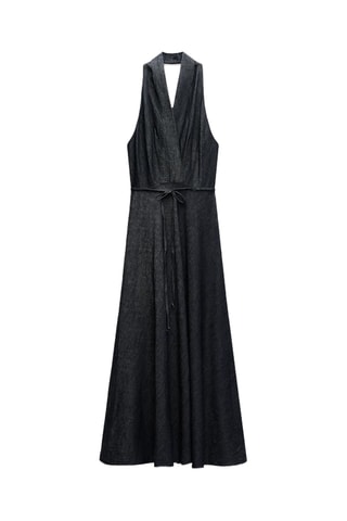 Robe longue en lin - Noir