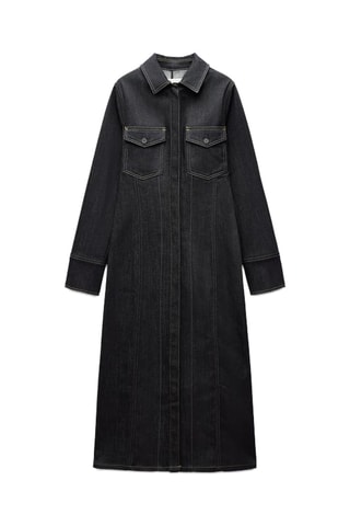 Robe chemise en jean - Noir