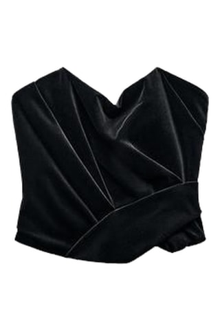 Top en velours - Noir