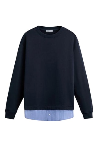 Sweat trompe l’œil - Bleu marine