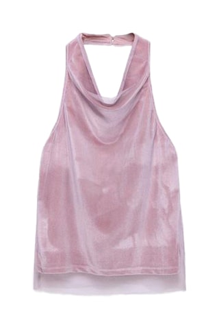 Top en velours - Rose