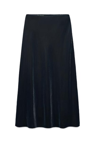 Jupe midi en velours - Noir