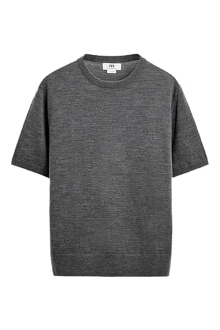 T-shirt en laine - Gris foncé chiné