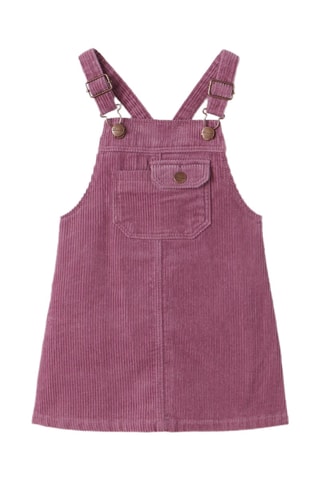 Robe-salopette en velours - Vieux rose