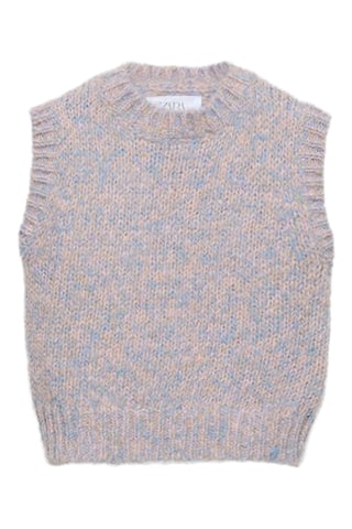 Pull sans manches - Rose poudré et ciel