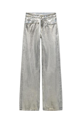 Pantalon wide legs - Argenté