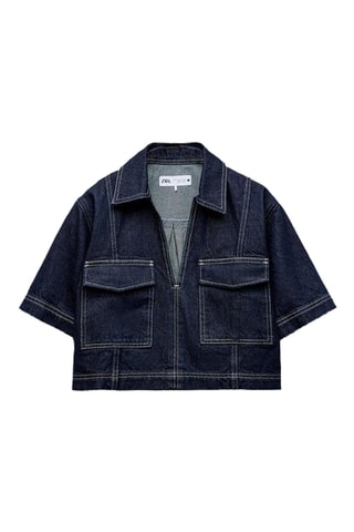 Crop top en jean - Bleu