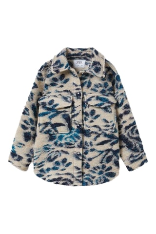 Surchemise en laine - Bleu marine et écru