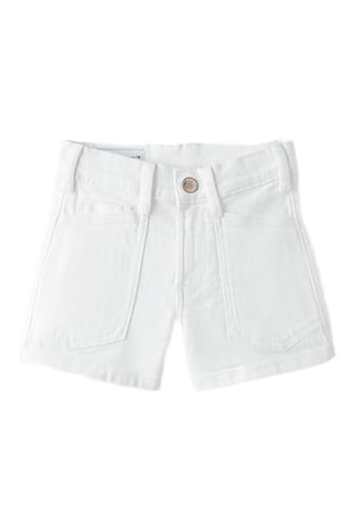 Short en jean taille haute - Blanc