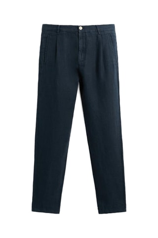 Pantalon en lin - Bleu marine