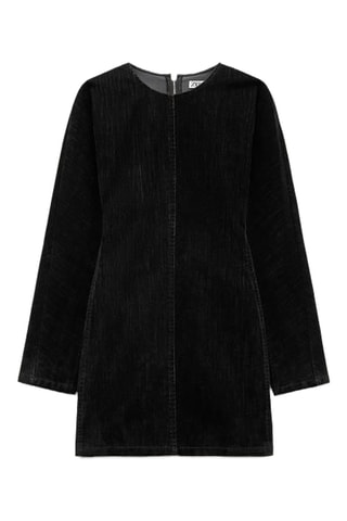 Robe droite en velours - Noir