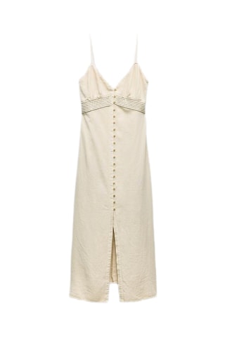 Robe midi en lin - Ecru