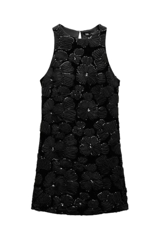 Robe droite en velours - Noir